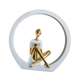 Maxbell Girl Figurine Desk Bedroom Cafe Table Centerpieces Cabinet Shop Women Statue White Reading