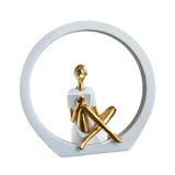 Maxbell Girl Figurine Desk Bedroom Cafe Table Centerpieces Cabinet Shop Women Statue White Reading