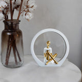 Maxbell Girl Figurine Desk Bedroom Cafe Table Centerpieces Cabinet Shop Women Statue White Reading