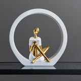 Maxbell Girl Figurine Desk Bedroom Cafe Table Centerpieces Cabinet Shop Women Statue White Reading