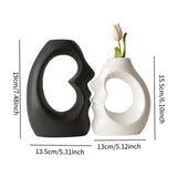 Maxbell 2x Flower Vases Resin Flower Arrangement Decorative for Bouquet Entry Mantel Black and White
