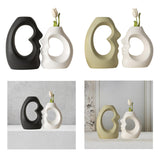 Maxbell 2x Flower Vases Resin Flower Arrangement Decorative for Bouquet Entry Mantel Black and White