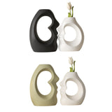 Maxbell 2x Flower Vases Resin Flower Arrangement Decorative for Bouquet Entry Mantel Black and White