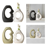 Maxbell 2x Flower Vases Resin Flower Arrangement Decorative for Bouquet Entry Mantel Black and White