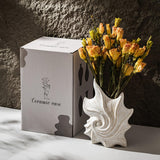 Maxbell Conch Shaped Flower Vase Floral Arrangement for Entrance Living Room Bedroom Color Box Packaging