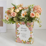 Maxbell Book Shaped Decorative Vase Artistic Flowerpot for Flowers Hallway Farmhouse Style A