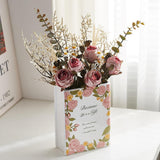 Maxbell Book Shaped Decorative Vase Artistic Flowerpot for Flowers Hallway Farmhouse Style A
