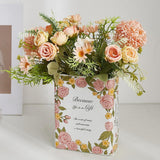 Maxbell Book Shaped Decorative Vase Artistic Flowerpot for Flowers Hallway Farmhouse Style D