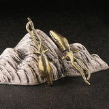 Maxbell Brass Squid Statue Copper Squid Collectible for Cabinet Living Room Tabletop