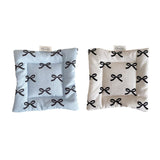Maxbell Cloth Bow Printed Coaster Dinnerware Tabletop Protection for Cafe Pot Blue