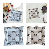 Maxbell Cloth Bow Printed Coaster Dinnerware Tabletop Protection for Cafe Pot Blue