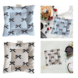 Maxbell Cloth Bow Printed Coaster Dinnerware Tabletop Protection for Cafe Pot Blue