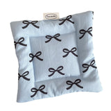 Maxbell Cloth Bow Printed Coaster Dinnerware Tabletop Protection for Cafe Pot Blue
