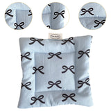 Maxbell Cloth Bow Printed Coaster Dinnerware Tabletop Protection for Cafe Pot Blue