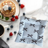 Maxbell Cloth Bow Printed Coaster Dinnerware Tabletop Protection for Cafe Pot Blue