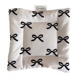 Maxbell Cloth Bow Printed Coaster Dinnerware Tabletop Protection for Cafe Pot White