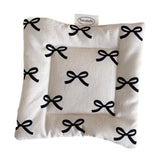 Maxbell Cloth Bow Printed Coaster Dinnerware Tabletop Protection for Cafe Pot White