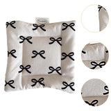Maxbell Cloth Bow Printed Coaster Dinnerware Tabletop Protection for Cafe Pot White