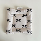 Maxbell Cloth Bow Printed Coaster Dinnerware Tabletop Protection for Cafe Pot White