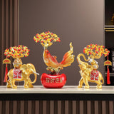 Maxbell Resin Statue Collection Gifts Prosperity Figurine for Indoor Bedroom Desktop Elephant