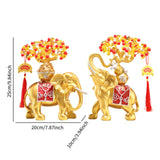 Maxbell Resin Statue Collection Gifts Prosperity Figurine for Indoor Bedroom Desktop Elephant