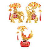 Maxbell Resin Statue Collection Gifts Prosperity Figurine for Indoor Bedroom Desktop Elephant