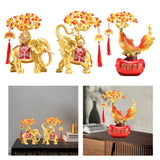 Maxbell Resin Statue Collection Gifts Prosperity Figurine for Indoor Bedroom Desktop Elephant