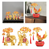 Maxbell Resin Statue Collection Gifts Prosperity Figurine for Indoor Bedroom Desktop Elephant