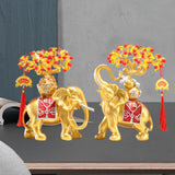 Maxbell Resin Statue Collection Gifts Prosperity Figurine for Indoor Bedroom Desktop Elephant