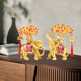 Maxbell Resin Statue Collection Gifts Prosperity Figurine for Indoor Bedroom Desktop Elephant