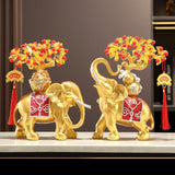 Maxbell Resin Statue Collection Gifts Prosperity Figurine for Indoor Bedroom Desktop Elephant
