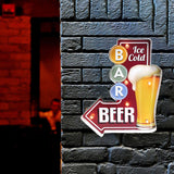 Maxbell Bar Light up Signs Wall Sign Home Living Room Cafe Kitchen Easy Setup Plaque Beer Bar
