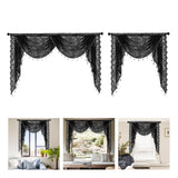Maxbell Waterfall Window Valance Elegant Vintage Design for Living Room Kitchen Cafe Width 150cm