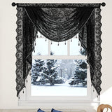 Maxbell Waterfall Window Valance Elegant Vintage Design for Living Room Kitchen Cafe Width 150cm