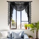 Maxbell Waterfall Window Valance Elegant Vintage Design for Living Room Kitchen Cafe Width 150cm