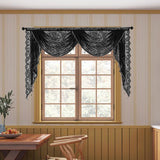 Maxbell Waterfall Window Valance Elegant Vintage Design for Living Room Kitchen Cafe Width 150cm