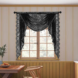 Maxbell Waterfall Window Valance Elegant Vintage Design for Living Room Kitchen Cafe Width 100cm
