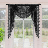 Maxbell Waterfall Window Valance Elegant Vintage Design for Living Room Kitchen Cafe Width 100cm