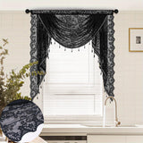 Maxbell Waterfall Window Valance Elegant Vintage Design for Living Room Kitchen Cafe Width 100cm