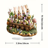 Maxbell Easter Acrylic Rabbits Ornament 2D Easter Decoration for Home Office Bedroom