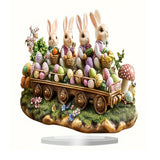 Maxbell Easter Acrylic Rabbits Ornament 2D Easter Decoration for Home Office Bedroom