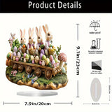 Maxbell Easter Acrylic Rabbits Ornament 2D Easter Decoration for Home Office Bedroom