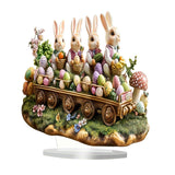 Maxbell Easter Acrylic Rabbits Ornament 2D Easter Decoration for Home Office Bedroom