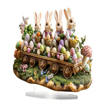 Maxbell Easter Acrylic Rabbits Ornament 2D Easter Decoration for Home Office Bedroom
