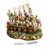 Maxbell Easter Acrylic Rabbits Ornament 2D Easter Decoration for Home Office Bedroom