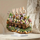 Maxbell Easter Acrylic Rabbits Ornament 2D Easter Decoration for Home Office Bedroom
