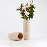 Maxbell Wooden Vase Jar Flower Arrangement Container Rustic Handmade for Dining Room Size L
