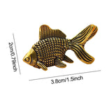 Maxbell Brass Fish Goldfish Animal Statue Small Collectible Gift for Home Car Office
