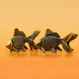 Maxbell Brass Fish Goldfish Animal Statue Small Collectible Gift for Home Car Office