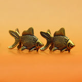 Maxbell Brass Fish Goldfish Animal Statue Small Collectible Gift for Home Car Office